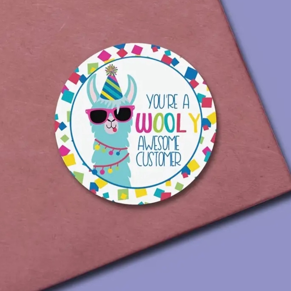 ๐ Llama ๐ฆ 500 Roll of Thank You Stickers 1.5โ x 1.5โ - Picture 6 of 6